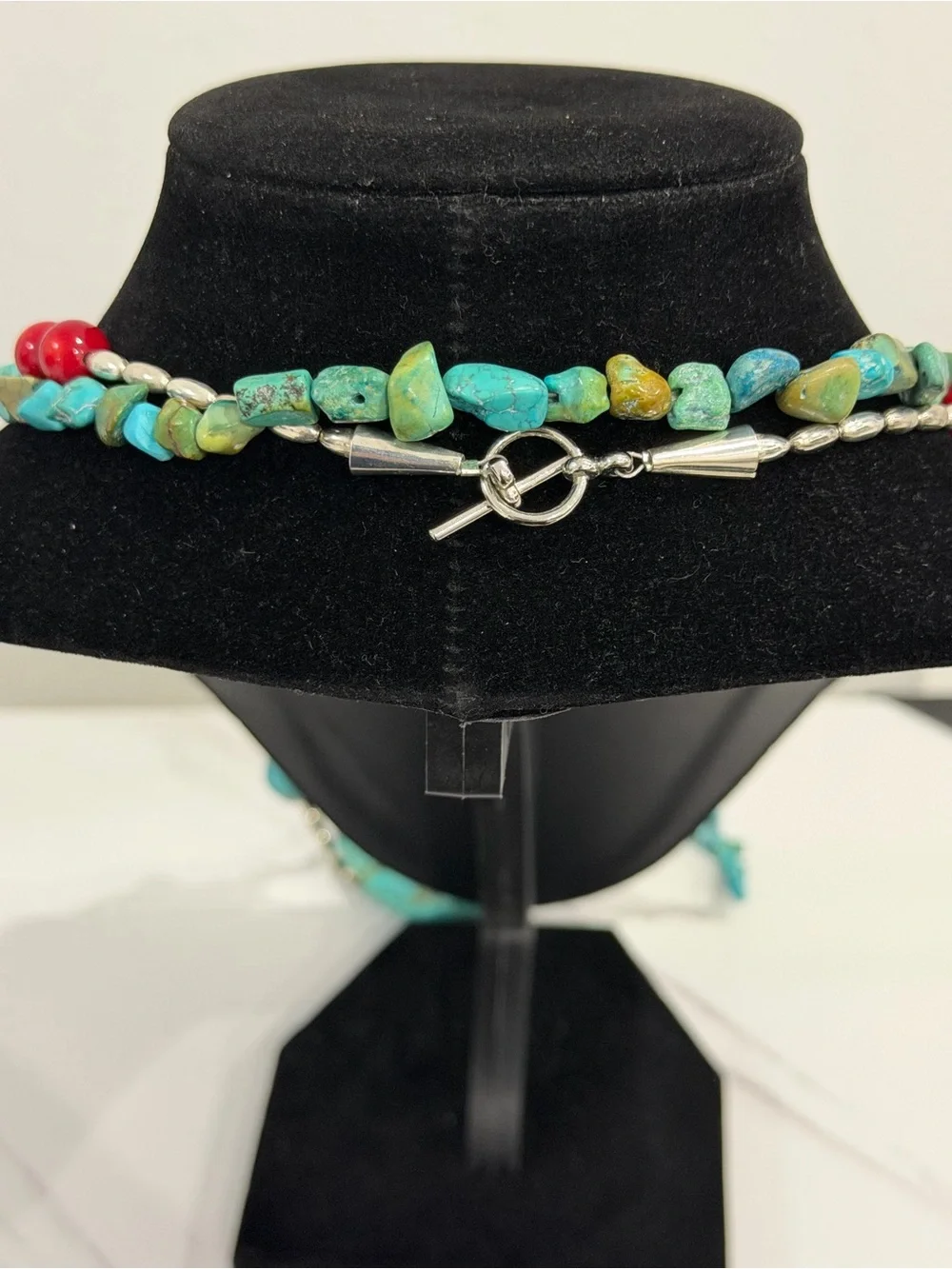 Turquoise Statement Necklace with Beaded Accents